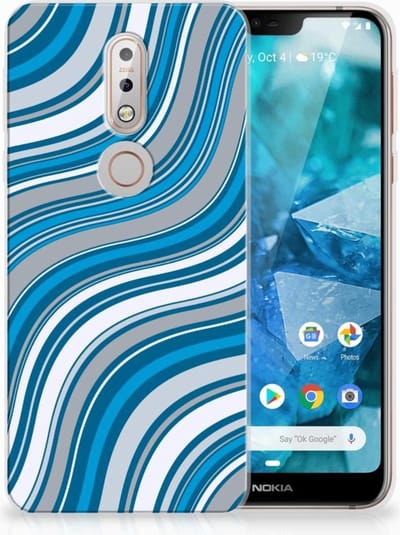 Nokia 7.1 TPU bumper Waves Blue