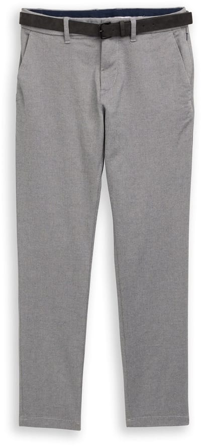 Tom Tailor - TTTRAVIS SLIM chino met riem - Maat 33/32 - white navy zig zag structure