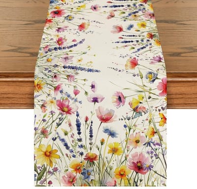 Dailygoods - Tafelloper Bloemen en Planten - Seizoensgebonden Keuken Decoratie 40 x 240 cm