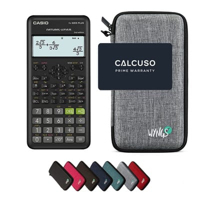 Casio fx-82ES Plus 2nd edition incl. WYNGS Beschermhoes Lichtgrijs - Wetenschappelijke Rekenmachine - Basis Pakket