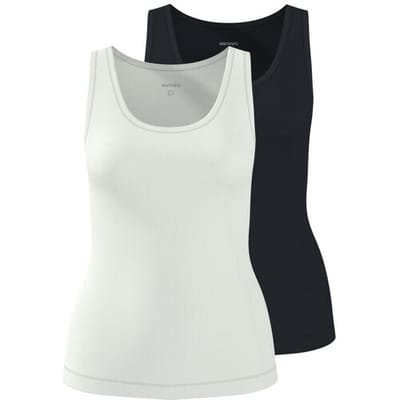ESMARA Set van 2 dames tops (Zwart/wit, XS (32/34))