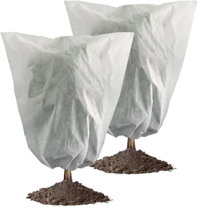 Vorstbescherming voor planten-herbruikbare winterklimhoes met trekkoord-vorstbeschermingsdeken voor buitenplanten-boomhoes-1,2 * 1,8 m-2 stuks