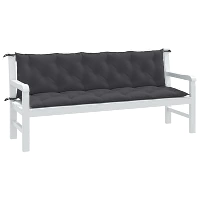 vidaXL - Tuinbankkussens - 2 - st - 180x50x7 - cm - stof - gemêleerd - antracietkleur