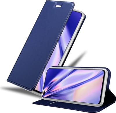 Cadorabo Hoesje geschikt voor Honor 50 LITE in CLASSY DONKER BLAUW - Beschermhoes met magnetische sluiting, standfunctie en kaartvakje Book Case Cover Etui