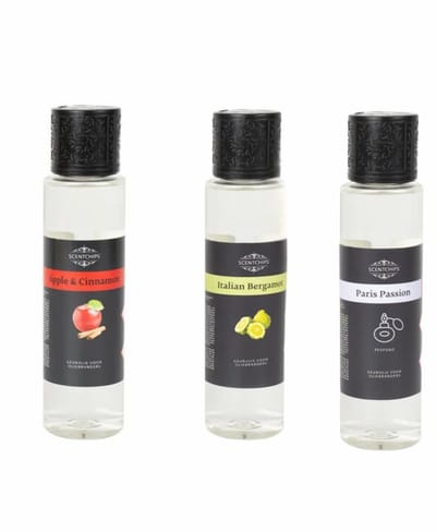 Scentchips Apple Cinnamon + Italian Bergamot + Paris Passion - Geurolie Voor Oliebrander Set van 3 - Parfum Olie - Geurolie Voor Lampenolie - Geurlamp Olie - 200ml x 3
