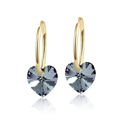 Montebello Oorbellen Claire HG76 - Swarovski Hart - 925 Zilver Verguld - Ø10mm - 20mm