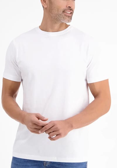 Lerros - Basic T-shirt - Heren - M - Wit - Katoen - 2003014 (2Pack)