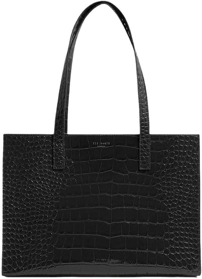 Ted Baker handtas Welona Elongated Croc Effect Icon Bag Black zwart