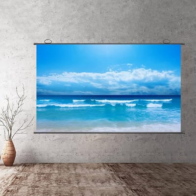 Projectiescherm - Mobiel Scherm - Thuisbioscoop Ervaring - Draagbaar Oprolbaar - 72 inch 16:9 - Wit