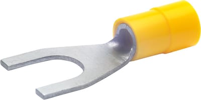 Klauke vorkkabelschoen geïsoleerd 4-6mm² vork 10,5mm vertind geel - per 100 stuks (650C10)