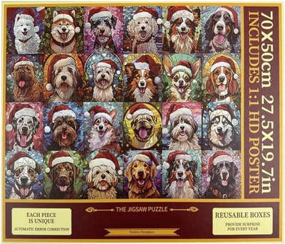 Puzzel Adventskalender - Kerstpuzzel Aftelkalender - Feestelijke Decoratie - Dagelijkse Ontdekking - 1000 Stukjes - Multicolor