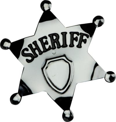 Smiffys Western Sheriff ster - carnaval badge - kinderen en volwassenen - Cowboys - 6,5 cm - plastic