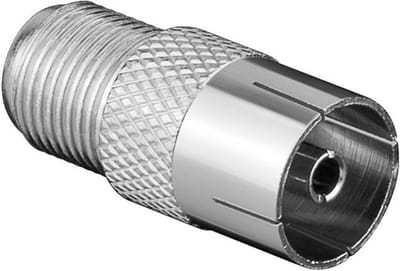 Coax naar F verloopstekker - IEC female - Zilver - Allteq