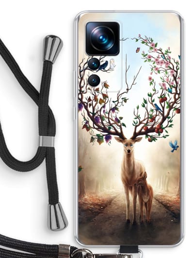 Case Company® - Hoesje met koord geschikt voor Xiaomi 12T Pro hoesje met Koord - Seasons Change - Telefoonhoesje met Zwart Koord - Bescherming aan alle Kanten en Over de Schermrand