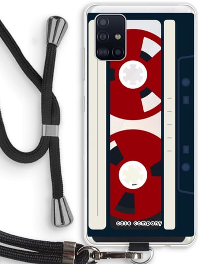 Case Company® - Hoesje met koord geschikt voor Samsung Galaxy A51 4G hoesje met Koord - Here's your tape - Telefoonhoesje met Zwart Koord - Bescherming aan alle Kanten en Over de Schermrand