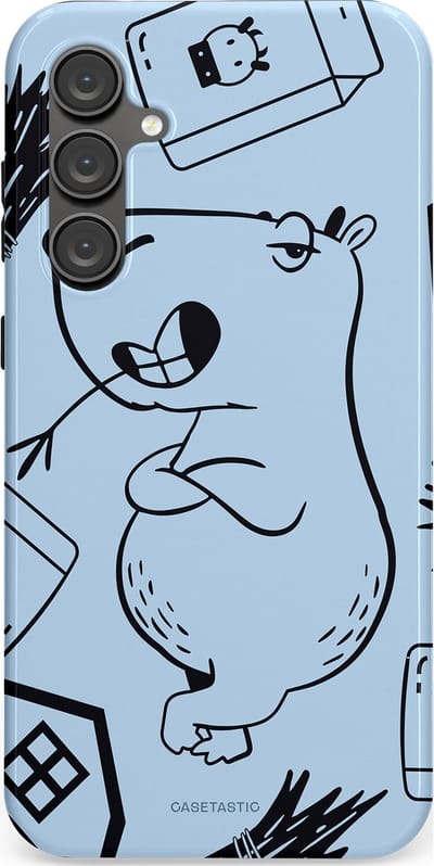 Casetastic Hoesje Geschikt voor Samsung S23 FE - Stijlvolle Beschermende Duo-layer Case - Capibara chillen