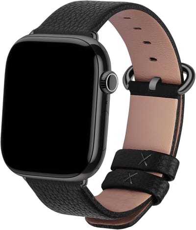 Compatibele Apple Watch Band 38mm 40mm 41mm in 15 Kleuren voor iWatch Series SE/SE2/8/7/6/5/4/3/2/1, Zwart+Grijze Gesp 38mm/40mm/41mm, Duurzaam en Stijlvol Accessoire