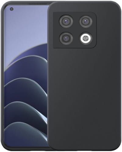 Geschikt voor OnePlus 10 Pro Telefoonhoesje Zwart Flexibel Siliconen TPU hoesje - Flexible Back Cover Case Siliconen TPU - Zwart - Smartphonica geschikt voor OnePlus 10 Pro