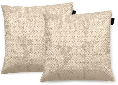 LINNICK Sierkussens Velvet - Beige - Sierkussens 50x50cm - Set van 2 Kussens - 100% Velvet Voorzijde - 100% Micropercal Achterzijde