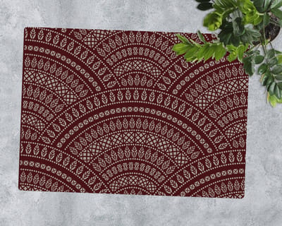 Coloray Vloerbeschermer - Etnische mandala Vloerbeschermer Bureaustoel - 100x70 cm - Bordeaux Vloerbeschermer Groot - Vloerbeschermer Bureaustoel Tapijt - Mótif Vloerbeschermer - Rechthoekige Mat - Abstracties Thema