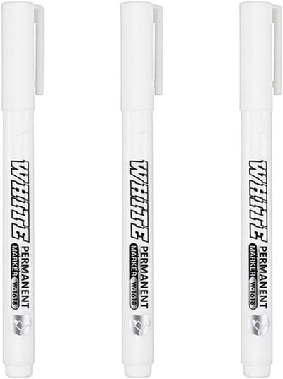 Witte pen set van 3 acrylverf markers - fijne punt - ideaal voor hout - porselein - keramiek - stenen - rots schilderen - en meer
