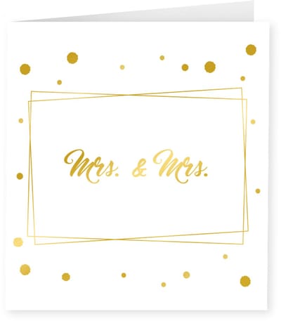 Gold white cards - Mrs & Mrs