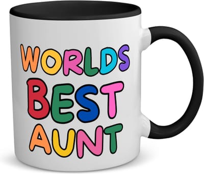 Akyol - world's best aunt koffiemok - theemok - zwart - Tante - beste tante - verjaardagscadeau - cadeau voor tante - gift - kado - 350 ML inhoud