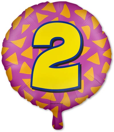 LUQ – Folie Ballon Happy Party 2 Jaar – Veelkleurig Design – Luxe Verjaardag Decor – Feest Versiering – Helium Ready