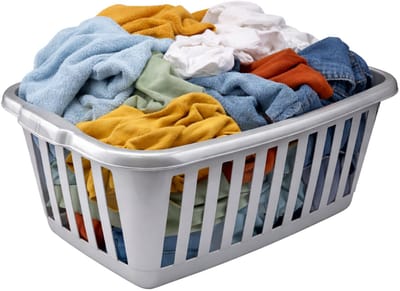 Plasticforte Open wasmand - lichtgrijs - kunststof - 40 liter - 60x40x26 cm - wassen ophangen