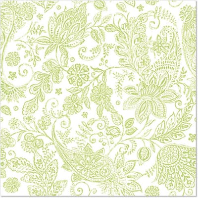 50 Servetten ROYAL Collection 1/4 vouw 40 cm x 40 cm lime Paisley