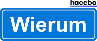 Hacebo - Plaatsnaam Sticker - 29x10 CM - Wierum sticker - Verkeersborden sticker - grappige cadeaus - Wierum