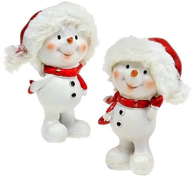 Sneeuwpop staand 11,5 cm 4 st, 4 Stück