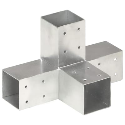 vidaXL - Paalverbindingen - 4 - st - X-vorm - 71x71 - mm - gegalvaniseerd - metaal