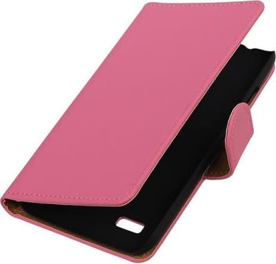 Roze Effen Booktype Huawei Y560 / Y5 Wallet Cover Hoesje