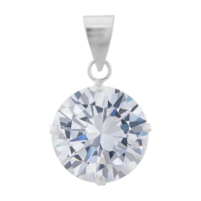 WeLoveSilver - Zilveren hanger - Ronde zirkonia steen - 925 zilver