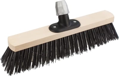 Buemag staaldraad straatbezem/buitenbezem - hout - harde bezem - 40 cm - bezemkop met universele steelhouder - Bezems