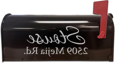Brievenbusstickers Gepersonaliseerd adres en straatnaam buitenstickers VWAQ-CMB1 (30,5 cm x 16,5 cm, zilver)