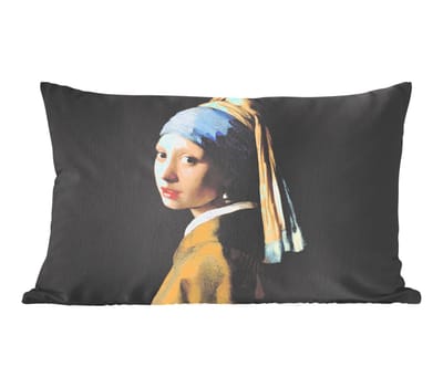 Sierkussens - Kussentjes Woonkamer - 50x30 cm - Meisje met de parel - Schilderij - Oude meesters - Vermeer