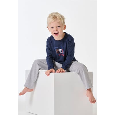 Lange pyjama met auto-motief, donkerblauw - Kids Nightwear 92