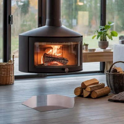 Coloray Vloerplaat Houtkachel - Plaat onder Houtkachel - 40 cm x 34 cm - Kachel Onderplaat - Roze Vloerplaat Kachel - Onderplaat Voor Houtkachel - Onderplaat Kachel - Houtkachel Vloerplaat - Verwarmingsaccessoires