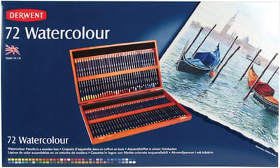 Derwent Watercolour potloden assorti in houten kist 72 stuks
