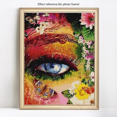 5D DIY diamant schilderij vrouwen oog volledige ronde diamant borduurwerk kruissteek mozaïek steentjes 20X30CM