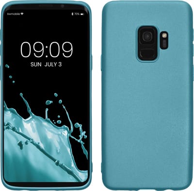 kwmobile telefoonhoesje geschikt voor Samsung Galaxy S9 - Hoesje voor smartphone - Back cover in Metallic carabisch blauw