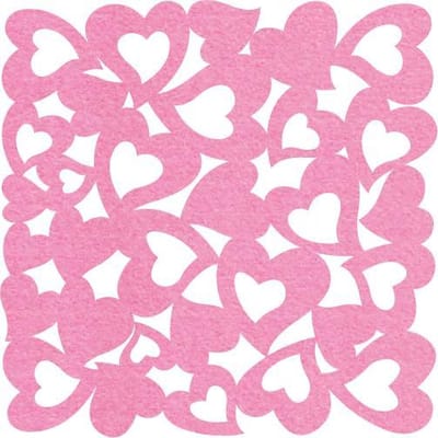 Hartjes vilt onderzetters - Roze - 6 stuks - 10 x 10 cm - Tafeldecoratie - Glas onderzetter - Cadeau - Woondecoratie - Woonkamer - Tafelbescherming - Onderzetters Voor Glazen - Keukenbenodigdheden - Woonaccessoires - Tafelaccessoires