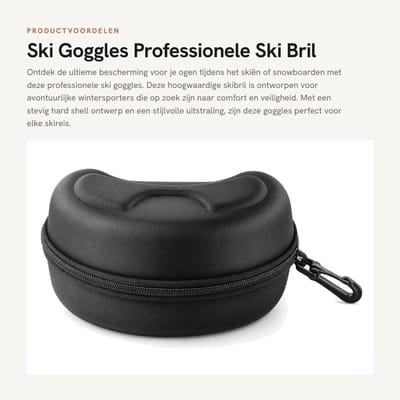 Dailygoods- Skibril Professionele Hard Shell - Brillenkoker - Beschermhoes - Draagbox - Karabijnhaak - Lichtgewicht en Duurzaam