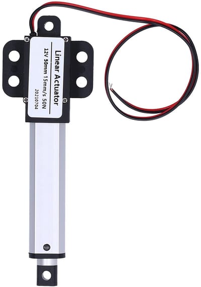 Allecto - Elektrische lineaire aandrijving - 50 mm slag - Stofdicht en waterdicht - 12V DC - Geschikt voor kasten en raamopeners - Compact formaat