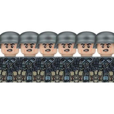 WOII Militaire Duitse Soldaten Figuren Helm Bouwstenen Leger Infanterie Krijger Schutter Pantser Kanon Vest Wapens Bakstenen Speelgoed