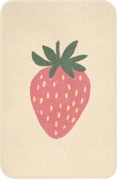 WC mat 40x60 cm - Antislip - Aardbei - Minimalistisch - Rood - Fruit - Toiletmat - Vloermat - Douchemat - Toilet tapijt - Toiletmatten
