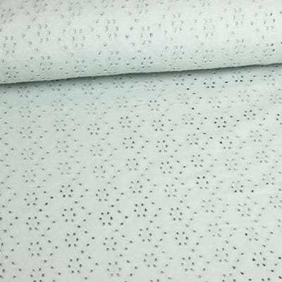Funkytex jersey katoen stretch stof Broderie oud groen 2,5 meter