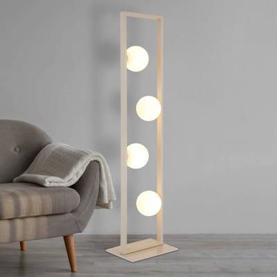 Globo Vloerlamp Nanda, zand/opaal, glas, 110 cm, G9